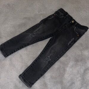 Zara Baby Boy Girl Pants Skinny Jeans Sz 18/24M Black Distressed